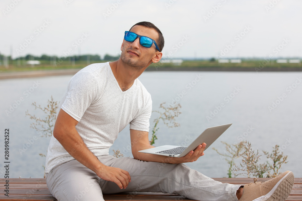Young business man outdoors work occupation lifestyle