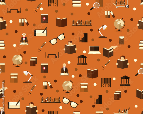 Vector flat seamless texture pattern library.