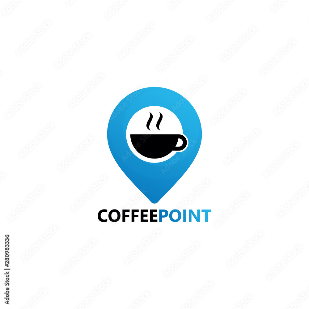 Coffee Point Logo Template Design Vector, Emblem, Design Concept, Creative Symbol, Icon