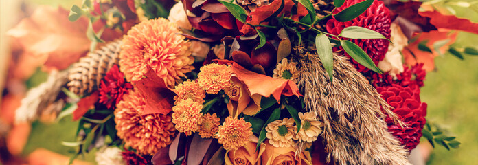 autumn bouquet with cones
