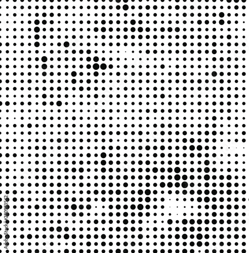 Abstract halftone texture. Black dots on white background. Vintage comic print template