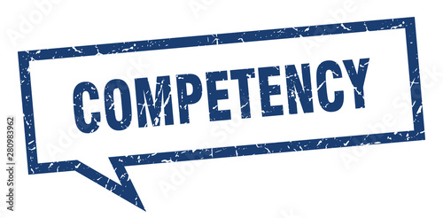 competency sign. competency square speech bubble. competency