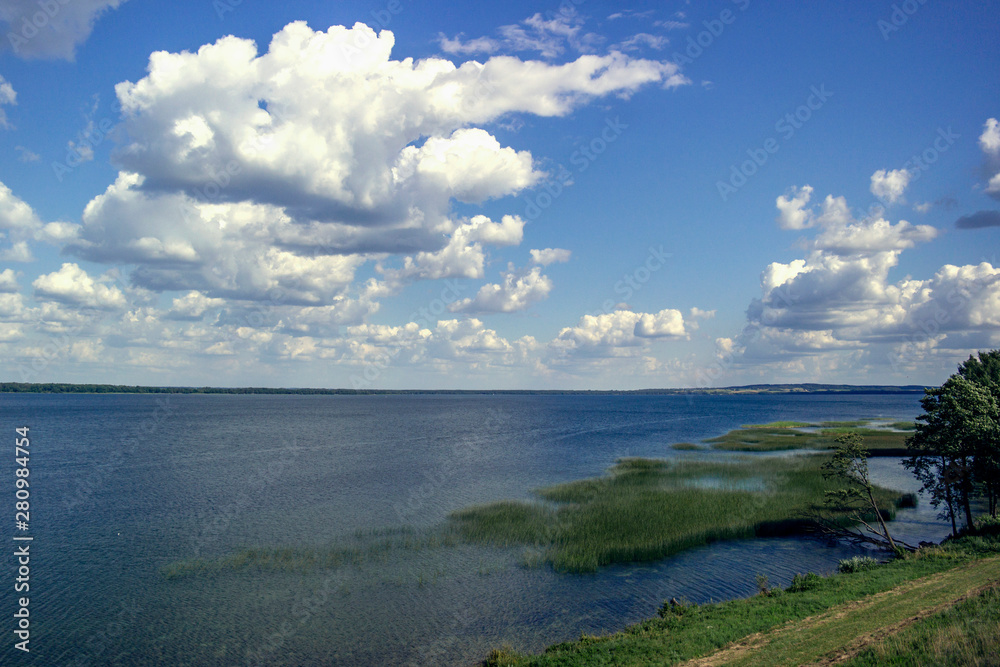 Lake in a summer forest. Sunny day, Lake in a summer forest. Sunny day,