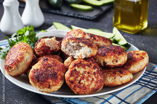 Obraz na płótnie close-up of Polish Meat patties on a plate