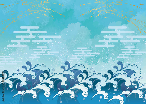 和風テイスト海背景