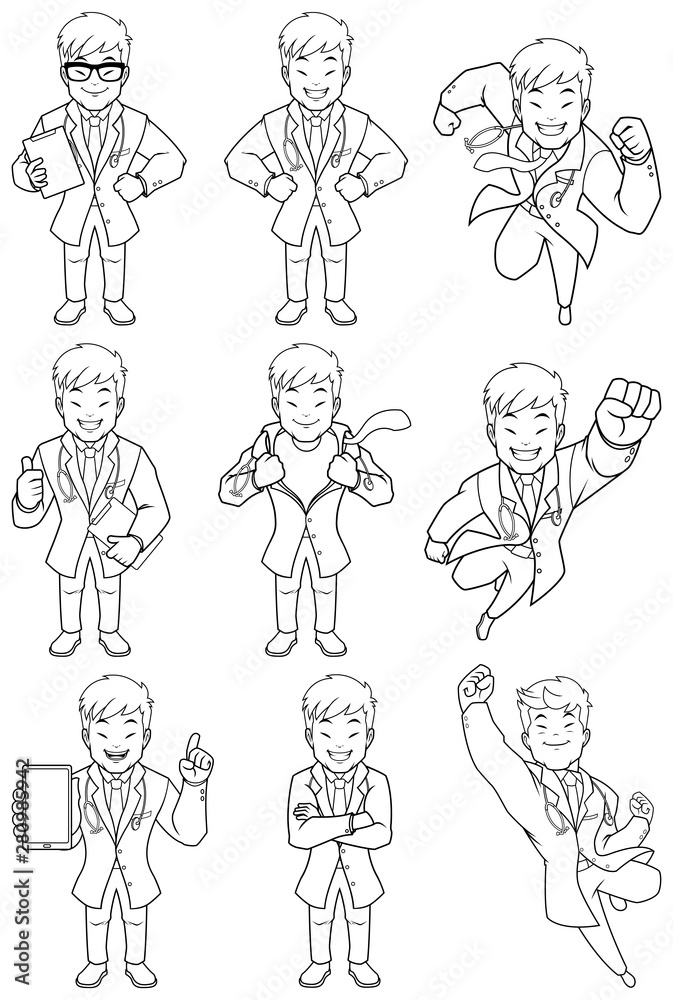 Doctor Asian Line Art Doctor Asian Line Art