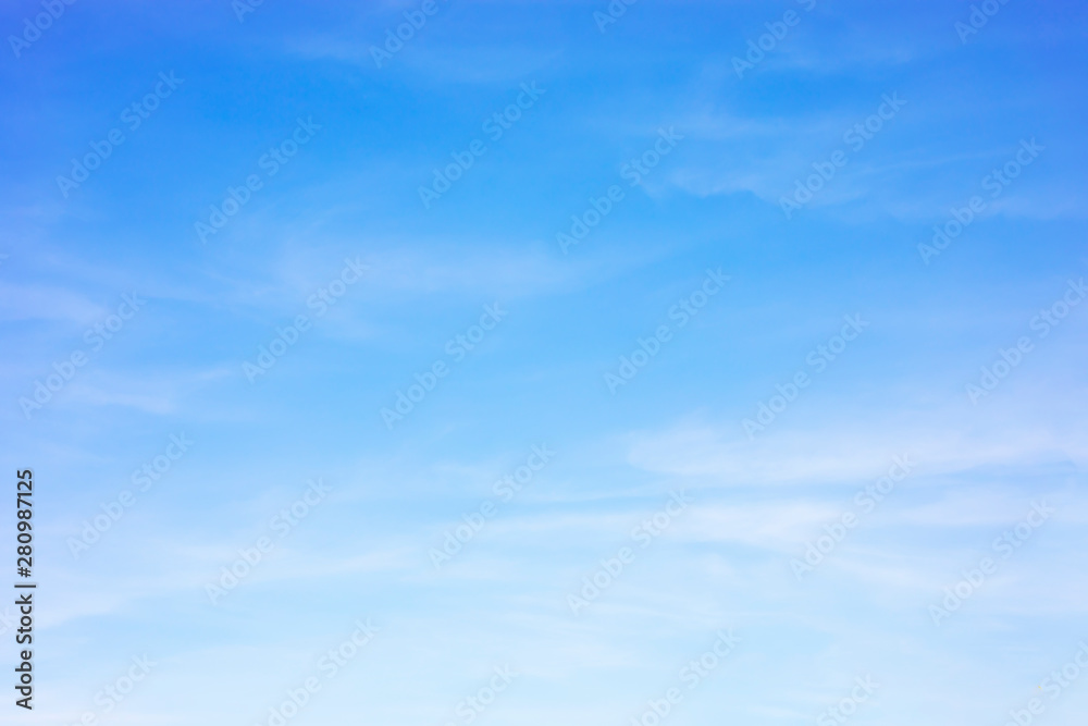 Blue sky background and white clouds soft focus, and copy space Stock Photo