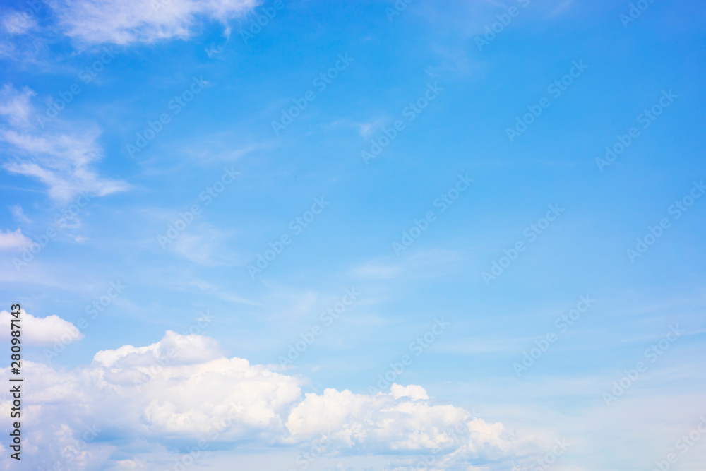 Blue sky background and white clouds soft focus, and copy space Blue sky background and white clouds soft focus, and copy space