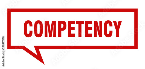 competency sign. competency square speech bubble. competency