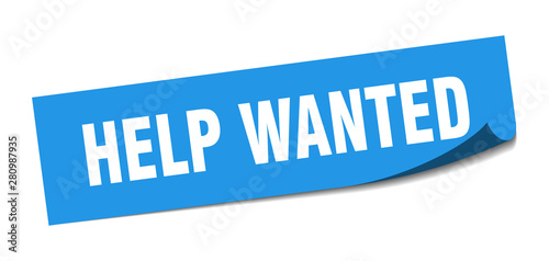 help wanted sticker. help wanted square isolated sign. help wanted