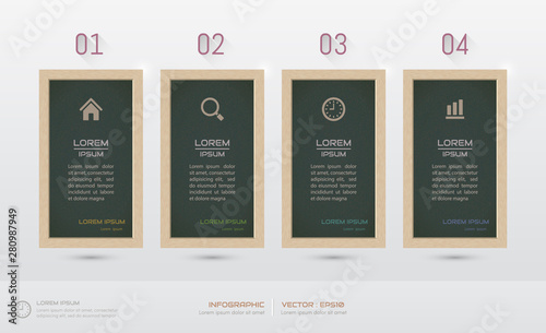 Infographics design template with icons, process diagram, vector eps10 illustration