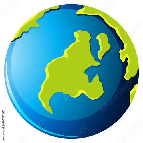 Isolated planet earth white backround