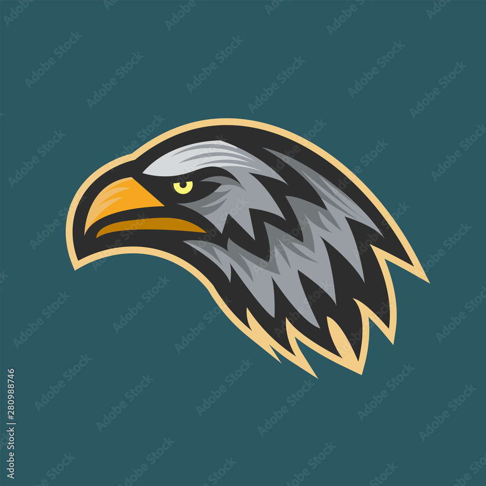 Obraz premium Eagle Mascot Concept Vector Illustration Suitable For Logo, Wallpaper, Banner, Background, Card, Book Illustration, Logo, T-Shirt Design, Sticker, Cover, etc