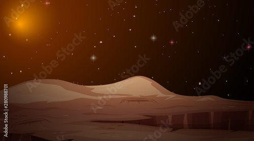 Mars landscape space scene