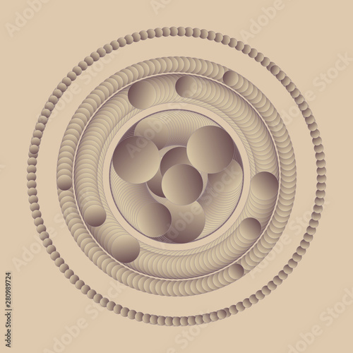 esoteric atom symbol retro ivory