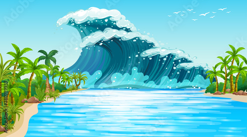 Empty nature beach ocean coastal landscape