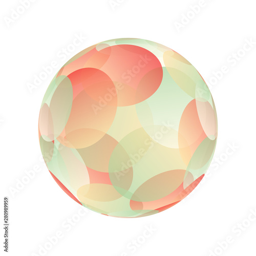 facets bubble pastel green red