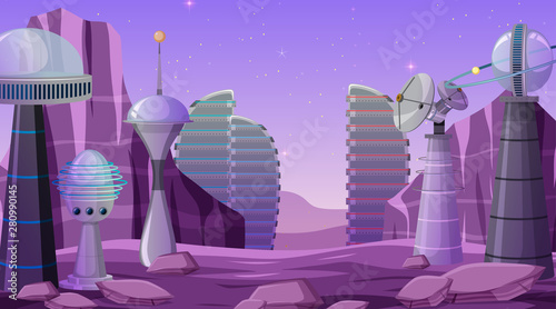 City in space scene