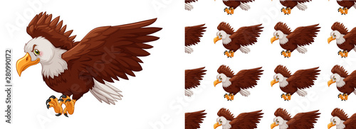 Seamless and isolated animal pattern cartoon