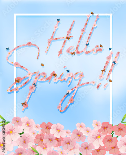 Hello spring flower background