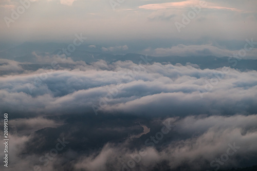 fog and cloud mountain valley landscape