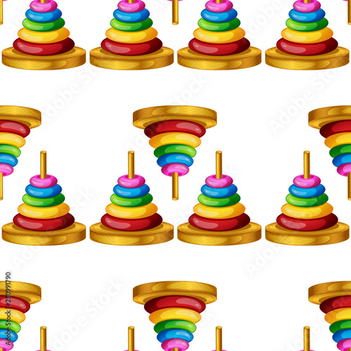 Seamless pattern tile cartoon with stacking math toy