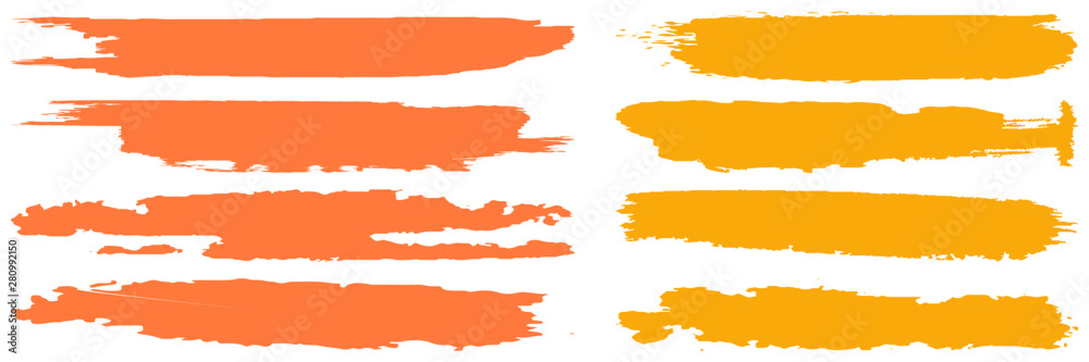 Obraz premium Dry brush strokes. Set of abstract spots. Ink blots. Grunge texture