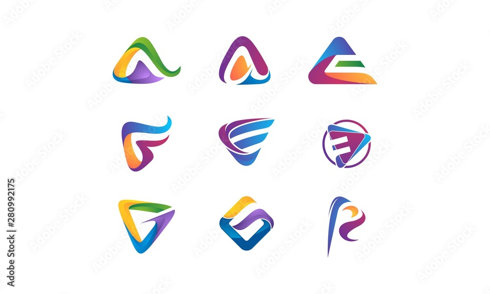 set of abstract icons