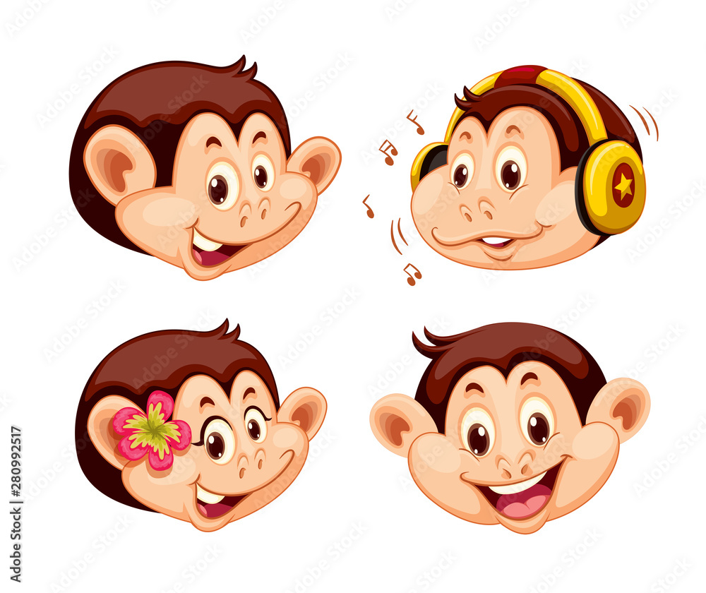 Cute monkey in human-like pose isolated Cute monkey in human-like pose isolated