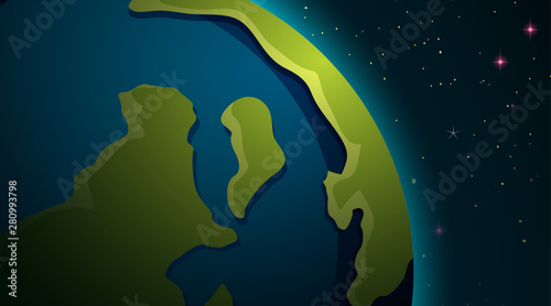 Earth in background scene
