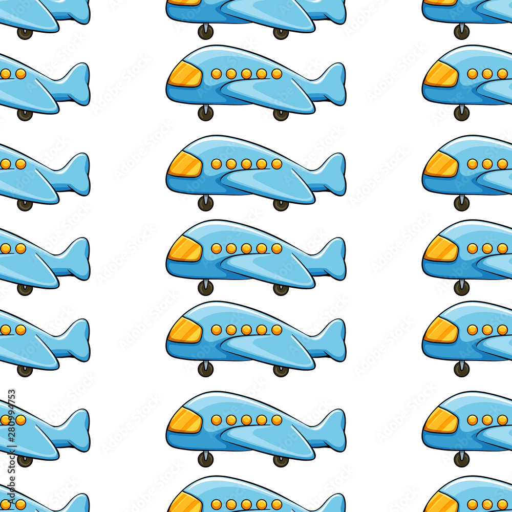 Seamless pattern tile cartoon with toy plane Seamless pattern tile cartoon with toy plane