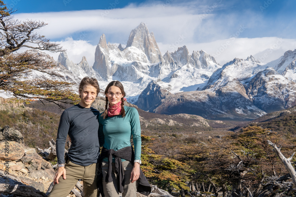 Scott and Sylvie at View of Mt. Fitz Roy