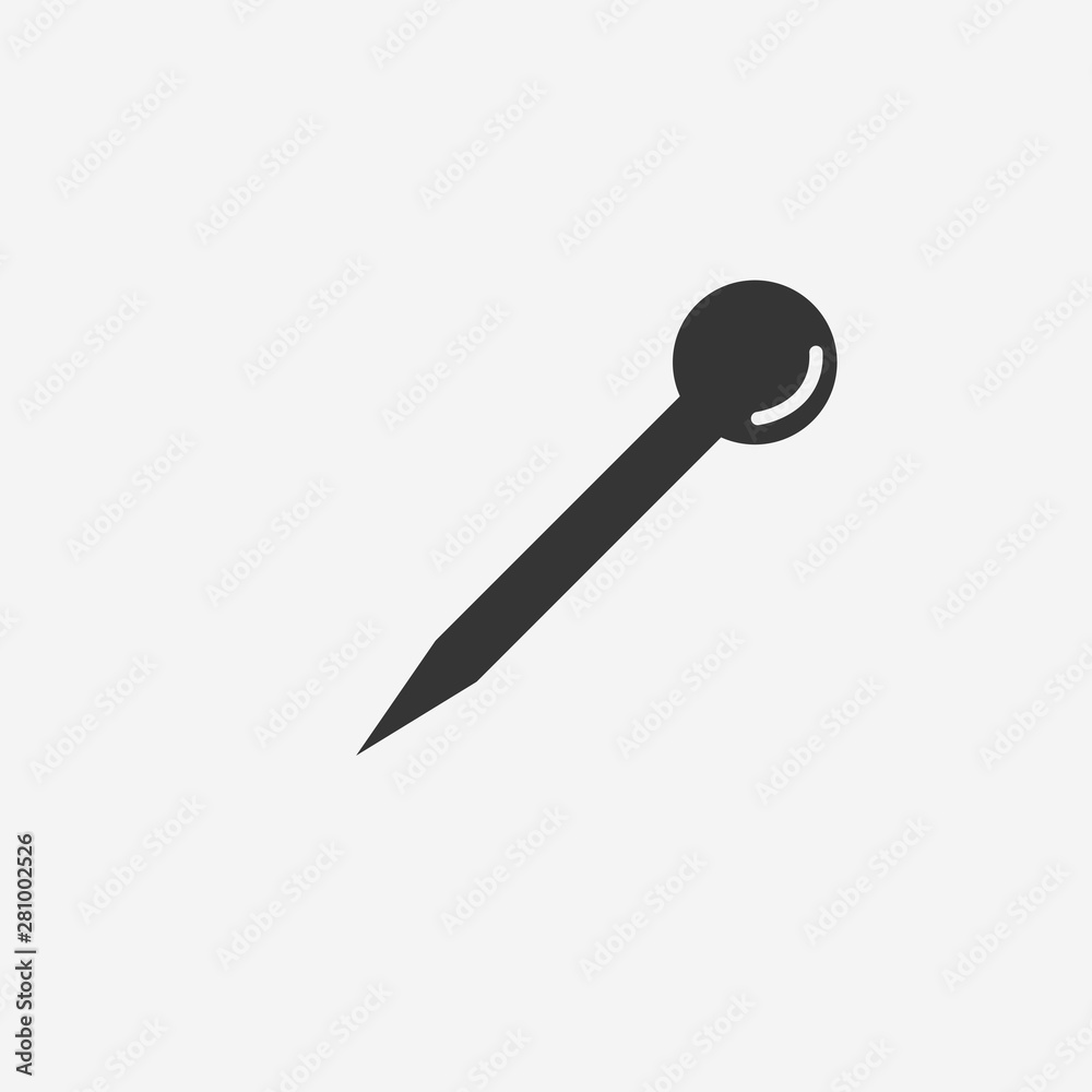 Push pin icon. New trendy push pin vector illustration symbol. Push pin icon. New trendy push pin vector illustration symbol.