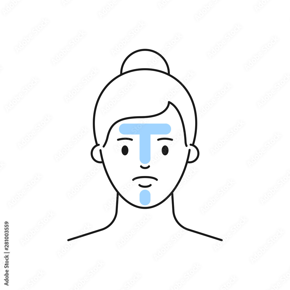 T-zone control vector illustration outline style T-zone control vector illustration outline style