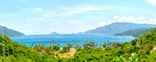 Beautiful bays on the sunny afternoon near the lighthouse Dai Lanh, Phu Yen, Vietnam