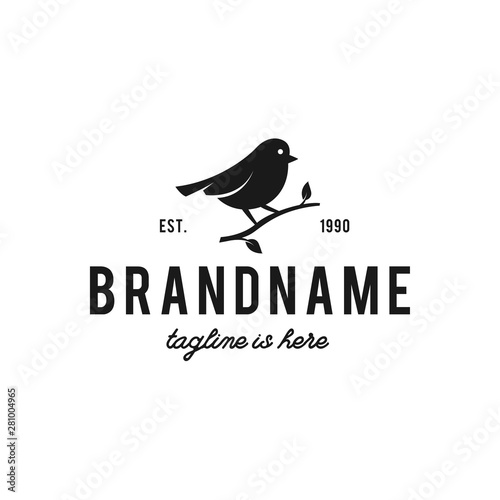 Bird logo hipster vintage retro vector icon illustration