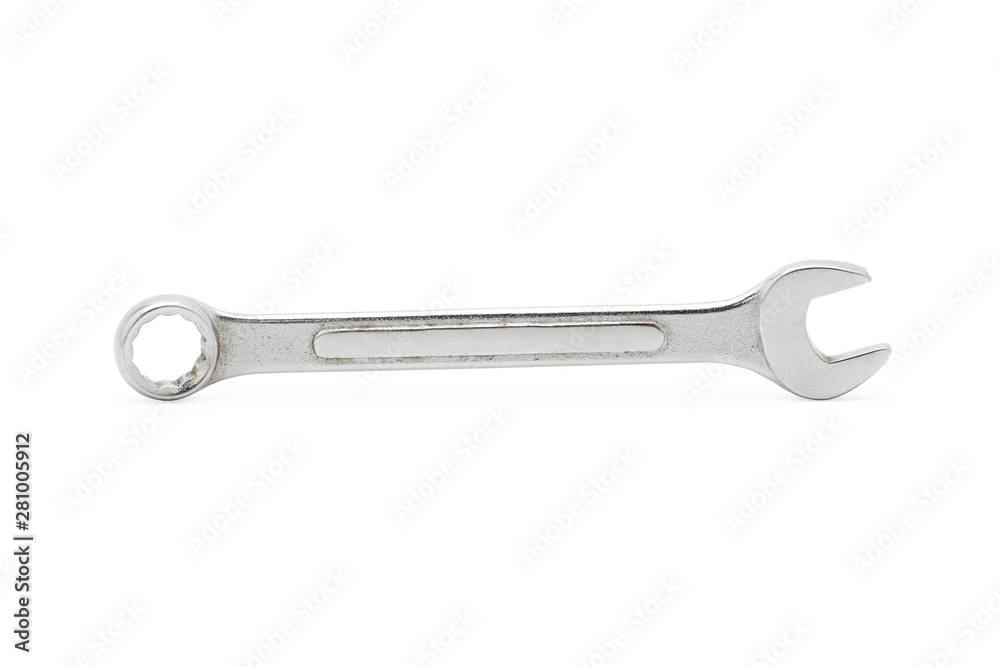 Wrench metal spanner spanner isolated on white background. with clipping path. Wrench metal spanner spanner isolated on white background. with clipping path.