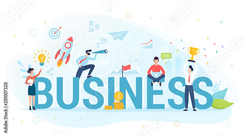 business concept illustration. Idea of development, money and success.