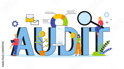 Audit concept. Business data research and analysis.