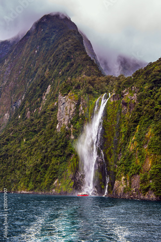 Tourist cruise aboard the Milford Sound fjord