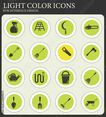 Garden tools simply icons