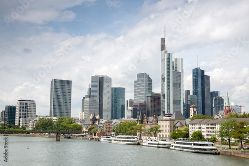 Cityscape with Boat Cruise  Frankfurt