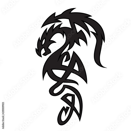 Black dragon tattoo