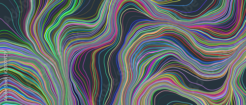 Abstract curved lines background. Vector colorful illustration.