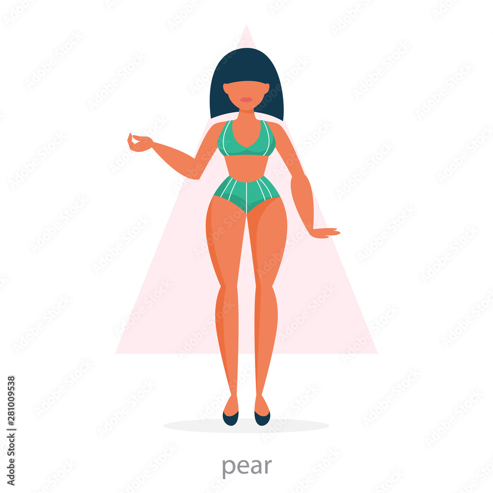 Pear body shape. Woman in the underwear