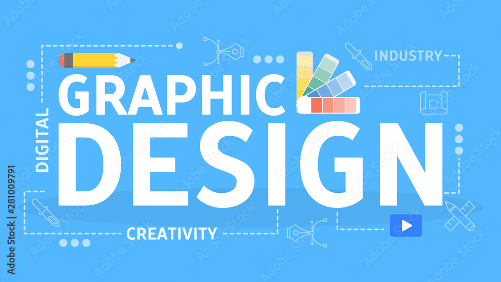 Graphic design concept. Idea of digital art