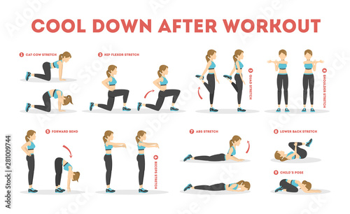 Cool down after workout exercise set. Collection