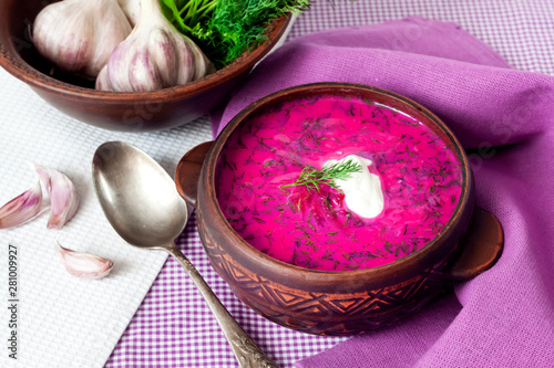 Holodnik - traditional Lithuanian (Russian, Ukrainian, Belorussian, Polish) cold beetroot soup