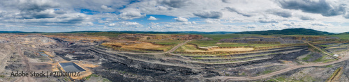 coal mining open pit mine aerial black