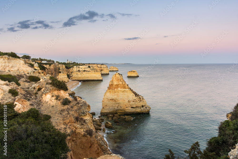 Marinha beach is one of the most emblematic and famous beaches in Portugal, located on the Atlantic coast in the municipality of Lagoa, Algarve Marinha beach is one of the most emblematic and famous beaches in Portugal, located on the Atlantic coast in the municipality of Lagoa, Algarve